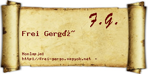 Frei Gergő névjegykártya